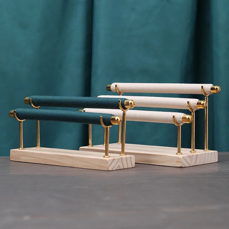 Présentoir d'anneaux de Base en bois massif, tige en éponge, Support d'anneau, étagère de rangement, cadre métallique détachable, présentoir de bijoux, organisateur